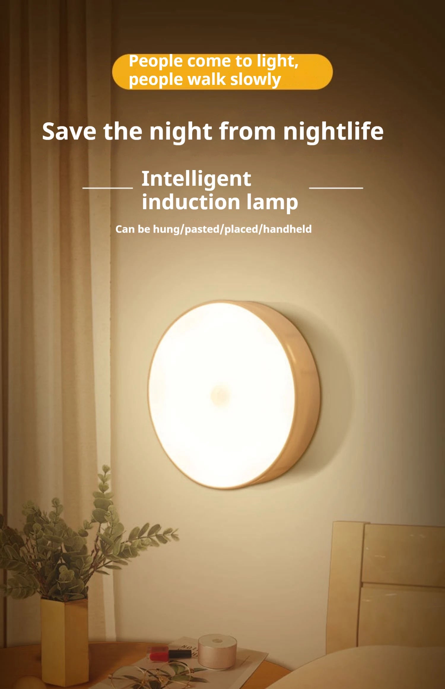 Motion Sensor Night Light- Rechargeable LED Closet & Hallway Light